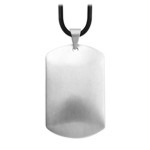Brushed Steel Domed Dog tag - SSP8757